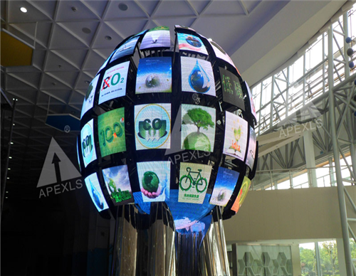 浙江省杭州科技馆P4MM直径2.5米LED伸缩球形屏