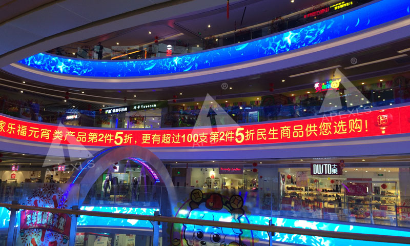 广东中山市某商场P6MM室内LED弧形显示屏
