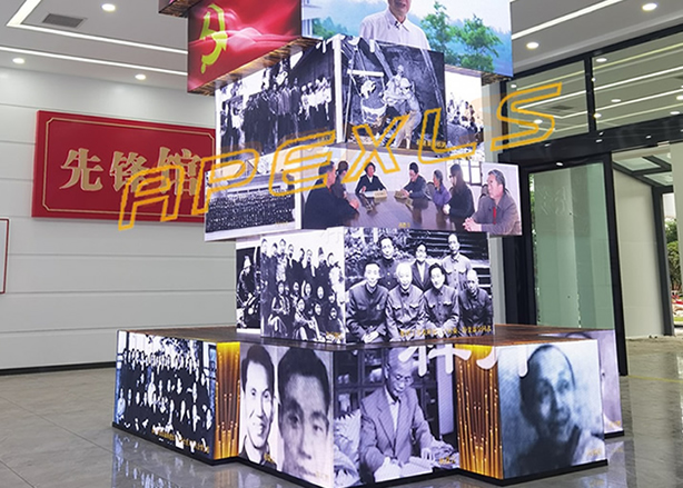 康硕展案例-四川广安先锋馆P2.5异形拼装