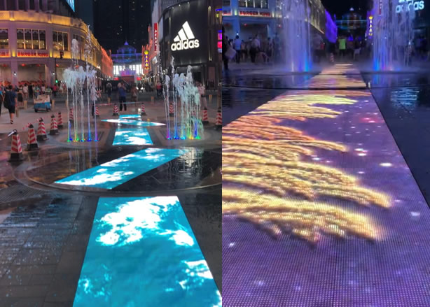 LED地砖屏项目案例-广州越秀区北京路户外防水互动地砖屏