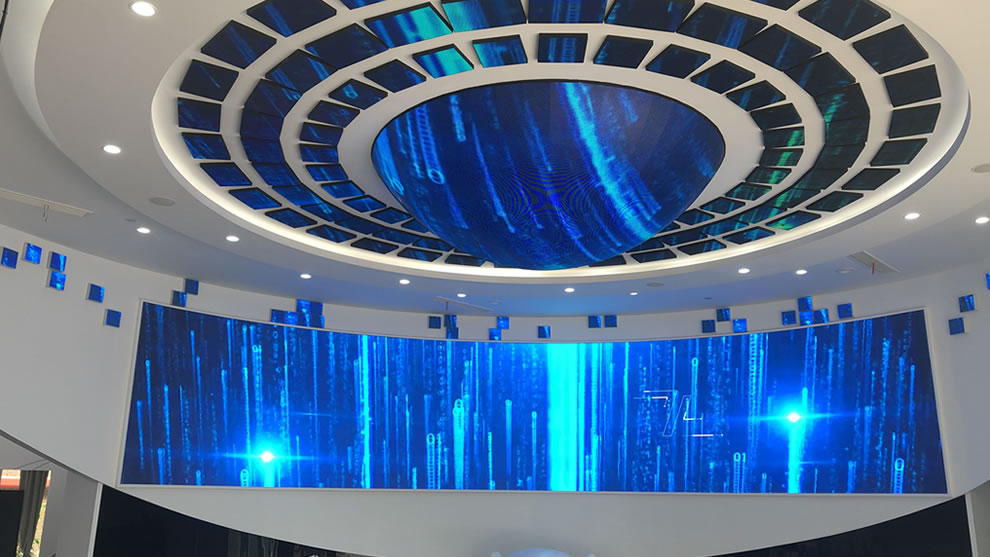 南京市明钼视讯P4MM室内直径3米LED半球形显示屏