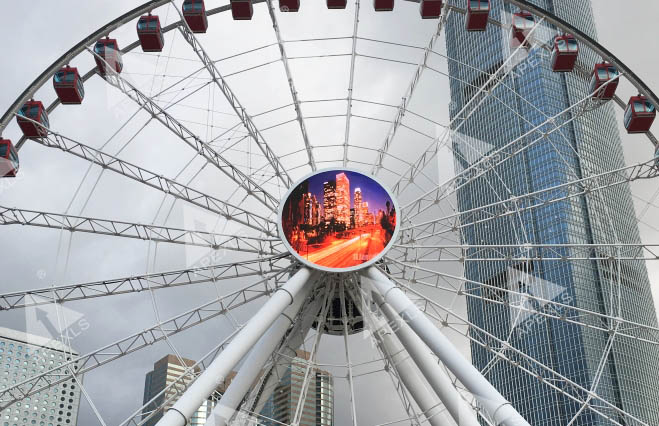 香港中环摩天轮直径8.6米LED圆形显示屏经典案例应用